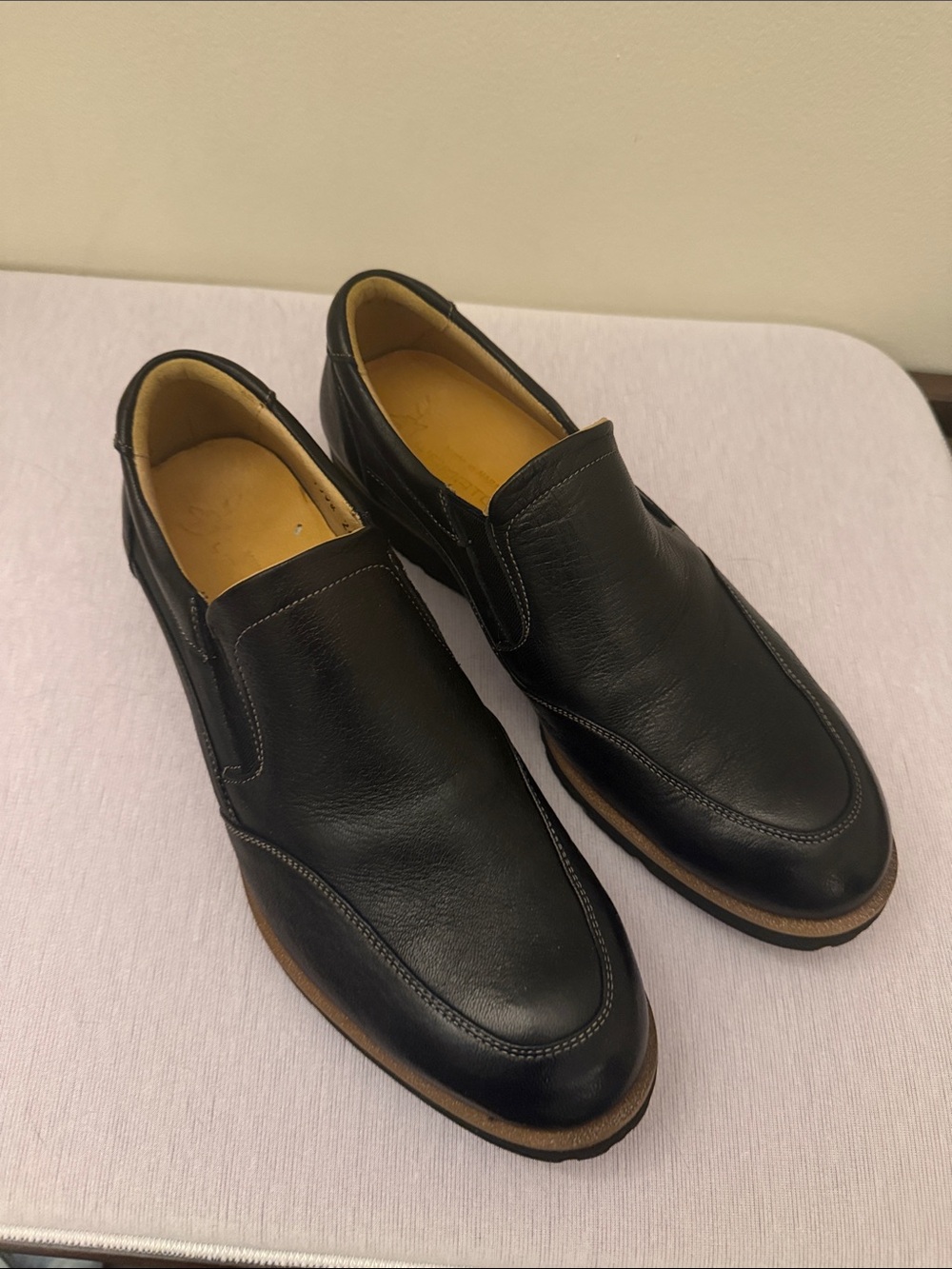 Men's Deerskin Leather Black Slip-On made in Japan